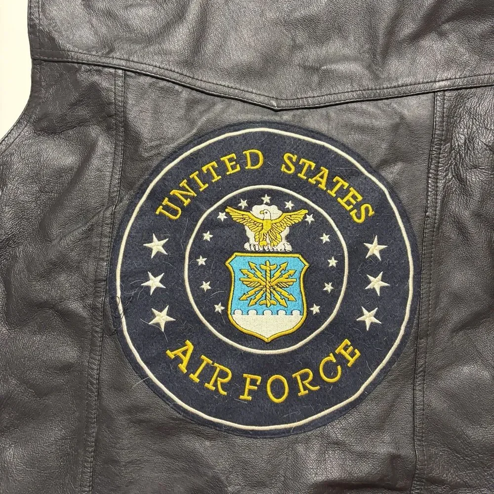 Genuine leather United States Air Force Vest Size XL